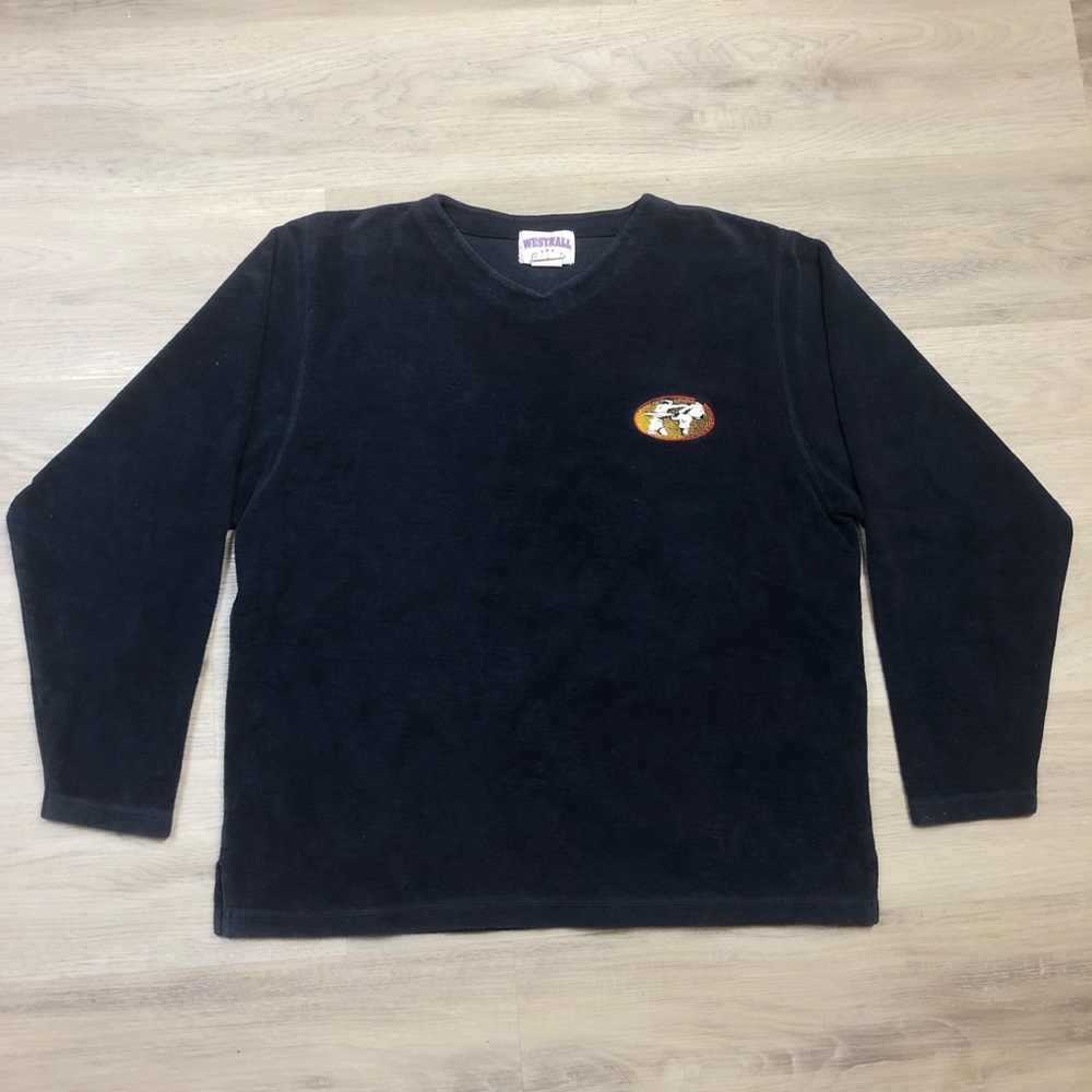 Vintage 90’s WestHall Sweater with Embroidered Chest Patch Made in Canada
